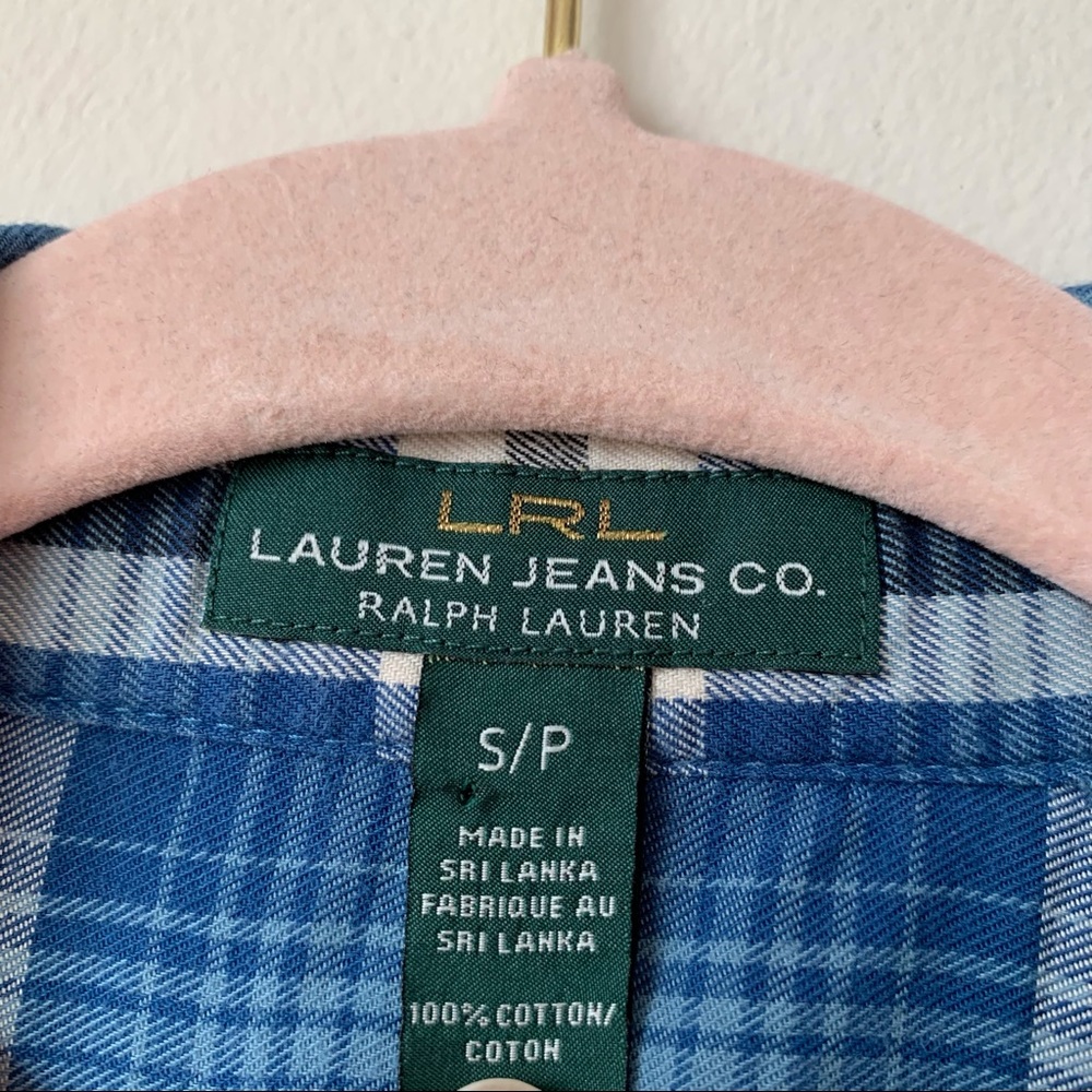 Lauren Ralph Lauren Plaid Button Front Shirt Roll Tab Sleeve Size Small - Picture 3 of 6